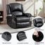 LLappuil Recliner Chair, 360° Swivel Massage Recliner Chair with Heat, Nursery Glider Rocker Manual Recliner Chair with Side Pockets for Living Room, Bedroom Black