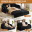 LLappuil Full Size Pull Out Sofa Bed, Compact Loveseat Sofa Covertible Sofa Bed with USB Port, Side Pocket , Chenille Sofa Couch for Living Room Black