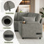 LLappuil 110" Sectional Sofa, Sectional Couch with Pull Out Sofa Bed Queen Size, 6 Seat Chenille Sofa with Hidden Storage Armrest, Cup Holders, Charging Ports for Living Room Light Gray