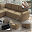 LLappuil Sectional Sofa Couch, Oversized Chenille Sofa with Pull Out Sofa Bed for Living Room Camel