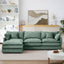 LLappuil Modular Sectional Sofa, Sectional Couch with Movable Ottoman, Chenille 4 Seat Cloud Sofa Couch for Living Room Mint Green