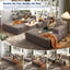 LLappuil 2 Piece Chaise Lounge Chair Indoor, Corduroy Boneless Sofa Bed, Deep Seat Sleeper Couch Reading Chairs, Cloud Sofas Couches for Living Room, No Assembly Required Brown