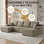 LLappuil 130" Sectional Sofa, U Shaped Modular Sectioanl Couch with Chaise, Boneless Corduroy Sofa Couch for Living Room, No Assembly Compression Sofa Taupe