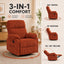 LLappuil Recliner Chair, 360° Swivel Reclining Chair, Manual Nursery Glider Rocker Recliner Chair for Living Room, Corduroy Beige