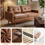LLappuil 65" Loveseat Sofa, Love Seat Small Sofa Couch for Living Room, Bedroom, Compact Space, Foil Fabric Brown