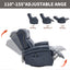 LLappuil Recliner Chair, 360° Swivel Massage Recliner Chair with Heat, Genuine Leather Nursery Glider Rocker Manual Recliner Chair with Side Pockets for Living Room, Bedroom Blue