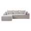 LLappuil 95" Sectional Sofa, Modular Sectional Couch with Right Chaise, Deep Seat Corduroy Cloud Sofa for Living Room