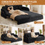LLappuil Queen Size Pull Out Sofa Bed, Compact Loveseat Sofa Covertible Sofa Bed with USB Port, Side Pocket , Chenille Sofa Couch for Living Room Black