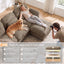 LLappuil 136" Sectional Sofa, U Shaped Modular Sectional Couch with Double Movable Ottoman, Cloud Chenille Sofa Couch for Living Room