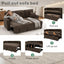 LLappuil Sectional Sofa, 71" Sectional Couch Convertible Sofa Bed, Pull Out Sofa Bed Full Size with Storage Chaise for Living Room, Linen Brown