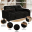 LLappuil 65" Pull Out Sofa Bed, Corduroy Sofa Couch Covertible Sofa Bed, Loveseat Sofa for Living Room Black