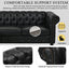 LLappuil Sectional Sofa, 85" Mid-Century Chesterfield Sofa with Storage Ottoman, Faux Leather 3 Seater Sofa for Living Room Black