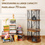 LLappuil 3 Tier Rotating Bookshelf, 360° Display Swivel Bookcase, Corner Bookshelf for for Bedroom, Living Room Brown