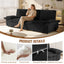 LLappuil 95" Pull Out Sofa Bed Queen Size, Oversized Corduroy Loveseat Sofa Couch Convertible Sofa Bed for Living Room Black