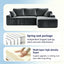 LLappuil 96" Sectional Sofa, Modular Sectional Couch with Left Chaise, Deep Seat Corduroy Cloud Sofa for Living Room Gray