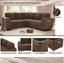 LLappuil 76" x 76" Sectional Sofa, Sectional Couch with Pull Out Sofa Bed Twin Size, 4 Seat Sofa Couch with Cup Holders & Side Pocket Convertible Sofa Bed for Living Room, Polyester Brown