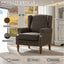 LLappuil Accent Chair, Mid-century Wingback Single Sofa Chair with Nailhead Trim Armrest, Flower Printed Polyester Fabric Reading Chair for Living Room
