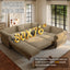 LLappuil Sectional Sofa, Pull Out Sofa Bed King Size, 5 Seat Chenille Sofa Couch Convertible Sleeper Sofa Bed for Living Room Camel