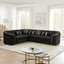 LLappuil Sectional Sofa, 111" Chesterfield Sofa with Curved Arm Button Tufted, Velvet Cloud Sofa Couch for Living Room Black