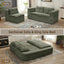 LLappuil Sectional Sofa Bed, Futon Convertible Sofa Bed King Size, Plush Corduroy Loveseat Sofa Couch for Living Room Green