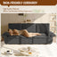 LLappuil 95" Pull Out Sofa Bed Queen Size, Oversized Corduroy Loveseat Sofa Couch Convertible Sofa Bed for Living Room Gray