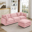 LLappuil Modular Sectional Sofa, Sectional Couch with Movable Ottoman, Chenille 4 Seat Cloud Sofa Couch for Living Room Pink