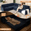 LLappuil Sectional Sofa, Sectioanl Couch with Pull Out Sofa Bed King Size, Chenille Sofa Conertible Sofa Bed for Living Room