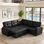LLappuil 85" x 85" Sectional Sofa, L Shaped Sectional Couch with Pull Out Sofa Bed, Convertible Sofa Bed with Hidden Storage, Foli Fabric 5 Seat Sofa Couch for Living Room