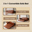 LLappuil King Size Pull Out Sofa Bed, Oversized Loveseat Sofa Convertible Sleeper Sofa Bed, Faux Leather Sofa Couch for Living Room Apartment Light Brown