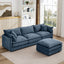 LLappuil Modular Sectional Sofa, Sectional Couch with Movable Ottoman, Chenille 4 Seat Cloud Sofa Couch for Living Room Blue