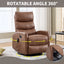 LLappuil Recliner Chair, 360° Swivel Massage Recliner Chair with Heat, Nursery Glider Rocker Faux Leather Recliner Chair for Living Room Beige