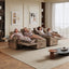 LLappuil 141" Sectional Sofa, Oversized Modular Sectional Couch with Power Electric Recliner, Cloud Sofa Couch with Center Console, USB Charging Ports, Small Tabletop for Living Room