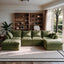 LLappuil 122" Sectional Sofa, U Shaped Sectional Couch with Double Ottoman, Linen Boneless Cloud Couch for Living Room