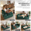 LLappuil 78" Corduroy Sofa Bed, Floor Sofa Convertible Sofa Bed, Loveseat Sofa for Living Room, No Assembly Green