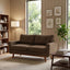 LLappuil 65" Loveseat Sofa, Love Seat Small Sofa Couch for Living Room, Bedroom, Compact Space, Polyester Brown
