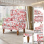 LLappuil Accent Chair, Mid-century Wingback Single Sofa Chair with Nailhead Trim Armrest, Flower Printed Polyester Fabric Reading Chair for Living Room