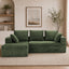 LLappuil 95" Sectional Sofa, Modular Sectional Couch with Right Chaise, Cup Holders, Side Pocket, Corduroy Boneless Sofa Couch for Living Room