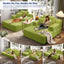 LLappuil 2 Piece Chaise Lounge Chair Indoor, Corduroy Boneless Sofa Bed, Deep Seat Sleeper Couch Reading Chairs, Cloud Sofas Couches for Living Room, No Assembly Required Olive