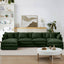 LLappuil Modular Sectional Sofa, Sectional Couch with 2 Movable Ottoman, Chenille 6 Seat Cloud Sofa Couch for Living Room Green