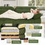 LLappuil 104" Sectional Sofa, L Shaped Modular Sectional Couch with Movable Ottoman, Cloud Corduroy Sofa Couch for Living Room