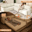 LLappuil Sectional Sofa, Sectioanl Couch with Pull Out Sofa Bed King Size, Chenille Sofa Conertible Sofa Bed for Living Room