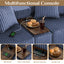 LLappuil Modular Sectional Sofa, 138" Oversized Sectional Couch Wiht USB & Wireless Charge, 6 Seat Corduroy Sofa Couch with Coffee Table Board for Living Room Blue