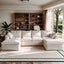 LLappuil 122" Sectional Sofa, U Shaped Sectional Couch with Double Ottoman, Linen Boneless Cloud Couch for Living Room