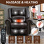 LLappuil Lift Power Recliner Chair, Dual Motor Massage Recliner Chair with Heat, Genuine Leather Nursery Glider Rocker Recliner Chair for Living Room, Bedroom Brown