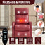 LLappuil Recliner Chair, 360° Swivel Massage Recliner Chair with Heat, Nursery Glider Rocker Recliner Chair for Living Room, Bedroom, Faux Leather Red