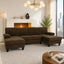 LLappuil Sectional Sofa, 104" Sectional Couch with Dual Chaise, Upholstered Sofa Couch for Living Room Brown
