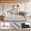 LLappuil 84" Pull Out Sofa Bed Queen Size, Oversized Chesterfield Velvet Sofa with Flower Tufting, Loveseat Sofa Couch Convertible Sofa Bed for Living Room Gray