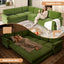 LLappuil Sectional Sofa, Sectioanl Couch with Pull Out Sofa Bed King Size, Chenille Sofa Conertible Sofa Bed for Living Room