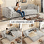 LLappuil Pull Out Sofa Bed King Size, 98" Tufted 3 Seat Sofa Convertible Sleeper Sofa Bed, Oversized 28" Deep Seat Velvet Sofa Couch for Living Room Light Gray