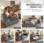 LLappuil 78" Corduroy Sofa Bed, Floor Sofa Convertible Sofa Bed, Loveseat Sofa for Living Room, No Assembly Gray
